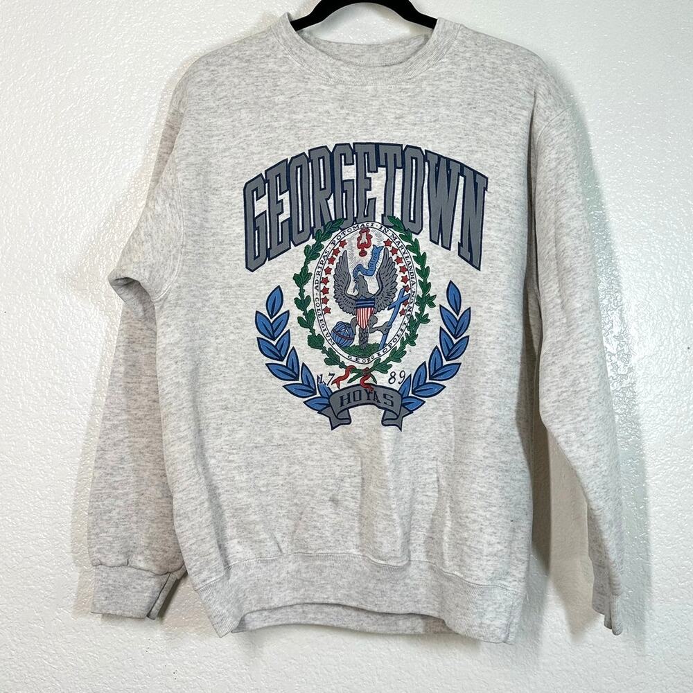 Sweatshirt M College 90's vintage gray Georgetown Hoyas crewneck sweatshirt NCAA